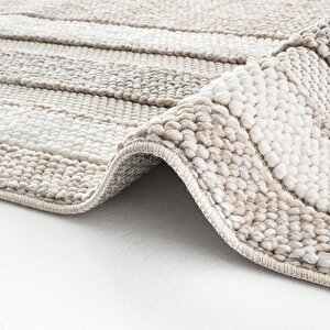 Cool Halı Mikasa Mks 04 Bej Gri Yumuşak Dokulu Halı Kilim Salon Koridor Kesme Dokuma Makine Halısı