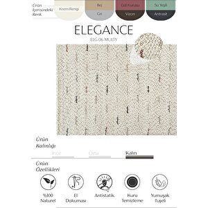 Elegance 06 Multi Yün Halı Salon Halısı Koridor Halı Yolluk El Dokuma Halı Örgü El Halısı 200x300 cm