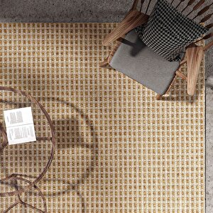 Cool Halı Milano 667 Kahve Hasır Doku Halı Kilim Salon Koridor Kesme Yolluk Dokuma Makine Halı