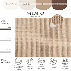 Cool Halı Milano 667 Kahve Hasır Doku Halı Kilim Salon Koridor Kesme Yolluk Dokuma Makine Halı