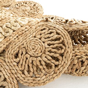 Cool Halı Stew Ca-105 Natural Beyaz Yuvarlak Jüt Halı El Dokuma Dekoratif Jüt Örgü Halı Jüt Kilim