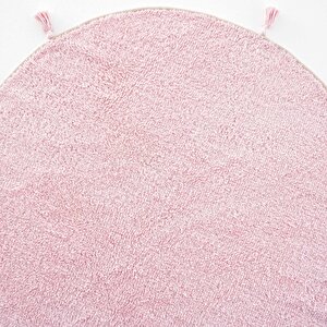 Cool Cotton Ccn Plain Pudra Yıkanabilir Kaymaz Tabanlı Pamuk Dokuma Yuvarlak Bebek Halısı 120x120 cm