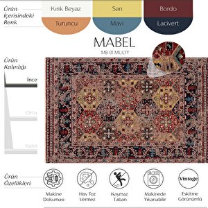 Cool Halı Mabel Mb 01 Multy Anadolu Kilim Kaymaz Taban Yıkanabilir Vintage Dokuma Makine Halısı