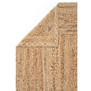 Cool Halı Vime 06 Natural Jüt Halı El Dokuma Jüt Kilim Hasır Halı Dekor Otantik Halı Bohem El Halısı