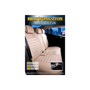 Peugeot 308 Station Wagon 2008-13 3 Tekli Lüx Deri Oto Koltuk Kılıfı Ön Arka Takım Safir Bej