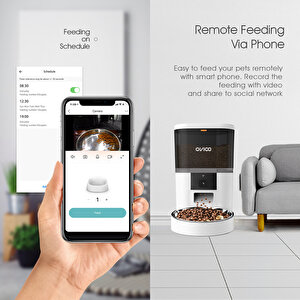 Ovioo QQ005 6lt Kameralı Ve Uzaktan Wifi Bağlantılı Paslanmaz Kaseli Kedi Ve Köpek Besleyici