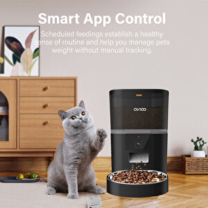 Ovioo QQ005 6lt Kameralı Ve Uzaktan Wifi Bağlantılı Paslanmaz Kaseli Kedi Ve Köpek Besleyici 1072 Siyah