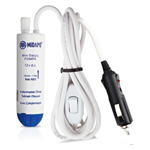 Midapo 12 V Çakmaklı Küçük Dalgıç Pompa Su Pompası Mazot Pompası