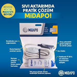Midapo 12 V Çakmaklı Küçük Dalgıç Pompa Su Pompası Mazot Pompası