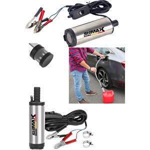 Paslanmaz Gövdeli Profesyonel Bakır Sargılı 12v Mini Mazot Sıvı Yağ Yakıt Aktarma Pompası 51mm