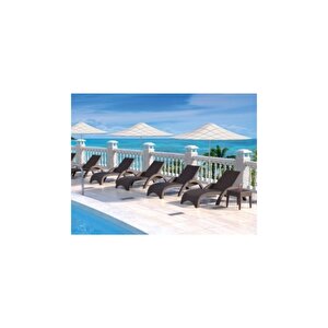 Rattan Fiji Şezlong Bahçe Teras Havuz Kenarı Şezlong Kahve