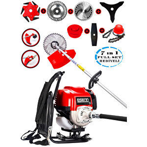 Est-7 İn 1 Aparat Hediyeli 20HPX Sırt Tipi Benzinli Motorlu Tırpan Ot Çalı Çim Biçme Makinesi