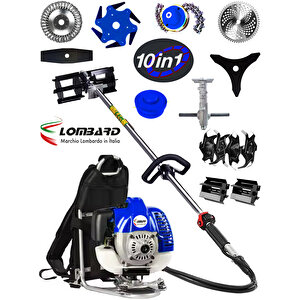 İtalia Lstm-10 İn 1 Turbo Sırt Tipi Ot Çim Biçme Tırpanı + Toprak Eşeleme + Akrobat Çapa Aparatı + Full Aparat Hediyeli