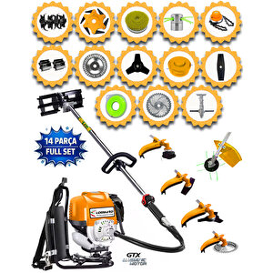 İtaly 553 LBX VTEC 14 Parça Full Set Sırt Tipi Tırpan Benzinli Ot Çalı Çim Biçme Makinası
