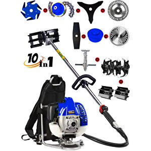 Alman Esh 400 10 İn 1 Sırt Tipi Ot Çim Biçme Tırpanı 20 HPX +toprak Eşeleme+akrobat Çapa Aparatı Çelik Fırça
