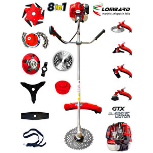 İtalia V12 Motor New Lytk-8 İn 1 Yan Tipi Benzinli Motorlu Ot Çalı Tırpanı Full Set Hediyeli Çim Biçme  Makinesi