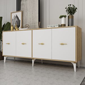 Beyda Konsol Tv Sehpası Çok Amaçlı Dolap 180 Cm Safirmeşe Beyaz