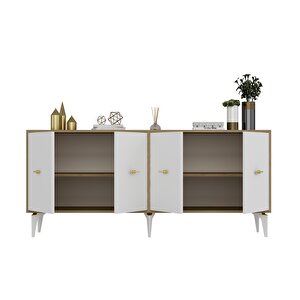 Beyda Konsol Tv Sehpası Çok Amaçlı Dolap 180 Cm Safirmeşe Beyaz