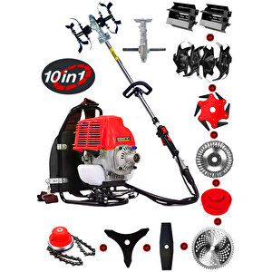 Alman Ech 500 10 İn 1 Sırt Tipi Ot Çim Biçme Tırpanı+toprak Eşeleme+akrobat Çapa Aparatı Çelik Fırça