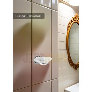 Sabunluk Paslanmaz Katı Sabun Tutucu Sabun Düzenleyici Plastik Krom