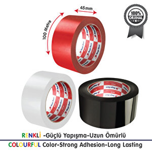 Koli Bandı 45mm.x100m. Karışık Renkli (6 Adet) Güçlü Yapışma | Hotmelt Kalite Çok Renkli