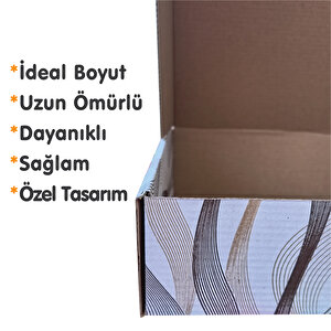 26x18x6cm Karton Kutu 100ADET Desenli-Kilitli | E-Ticaret-Kargo-Hediye Kutusu Beyaz-Kraft