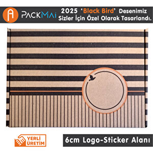 26x18x6cm Karton Kutu 100ADET Desenli-Kilitli | E-Ticaret-Kargo-Hediye Kutusu Kraft Çizgi Desenli 100 Adet