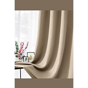 Bej Blackout Karartma Perde - Isı Yalıtımlı 200x190 cm