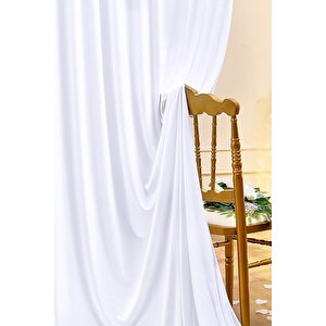 4 Katmanlı Beyaz Güneşlik Perde - Toz Önleyici, Ses Yalıtımı, Sıcak Ve Soğuk Yalıtımı 350x255 cm