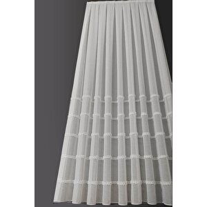 İskandinav Luna Keten Tül Perde Sık Pile 380x200 cm