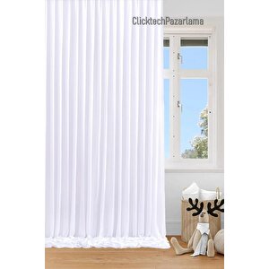 4 Katmanlı Beyaz Güneşlik Perde - Toz Önleyici, Ses Yalıtımı, Sıcak Ve Soğuk Yalıtımı 100x270 cm