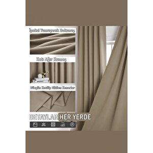 Bej Blackout Karartma Perde - Isı Yalıtımlı 100x255 cm