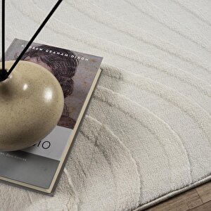 Dinarsu Alaçatı Püsküllü Halı 150x230 Ariso Açık Bej