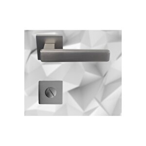 Lusso Inox Kare Rozetli Kapı Kolu Lüks Wc Kapı Kolu