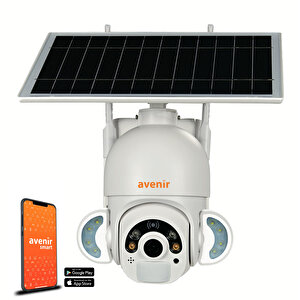 Av-s420 Solar Panelli Dış Mekan Ptz 360 Dönebilen Akıllı Wifi Kamera - App Kontrol -