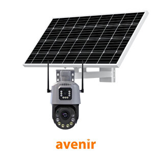 Av-m05 6mp 36x 7/24 Kayit 2 Kamerali 4g Sim Kartlı Kamera 90w 40ah Solar Paneli