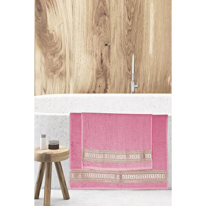 2 Parça Banyo Havlu Seti Helen %100 Pamuklu 70x140 Cm Pembe Pembe