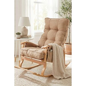 Santorini Kapitoneli Tv Koltuğu Baba Koltuğu Sallanan Sandalye Emzirme Koltuğu Dinlenme Koltuğu Bej