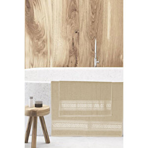 2 Parça Banyo Havlu Seti Helen %100 Pamuklu 70x140 Cm Bej Bej
