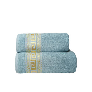 2 Parça Banyo Havlu Seti Helen %100 Pamuklu 70x140 Cm Yeşil Koyu Yeşil