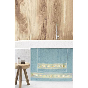 2 Parça Banyo Havlu Seti Helen %100 Pamuklu 70x140 Cm Yeşil Koyu Yeşil