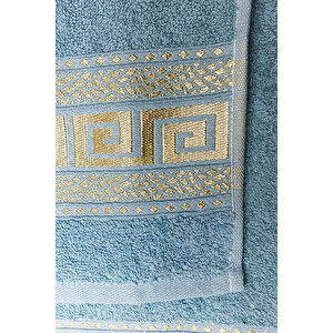 2 Parça Banyo Havlu Seti Helen %100 Pamuklu 70x140 Cm Yeşil Koyu Yeşil