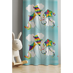 Ays Home Uçurtma  Desen Çocuk Fon Perdesi