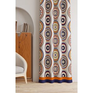 Ays Home Renkli Etnik Desenli Fon Perde