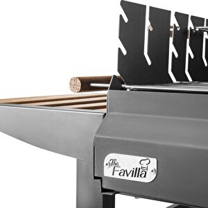 The Favilla Grillchi Standlı Yükseklik Ayarlı Çift Izgara Barbekü Mangal