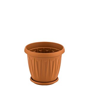 Sy-5701 1 Litre Plastik Ürgüp Saksı Takım No 1 Kahverengi
