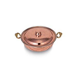 Cobper Premium Collection Kumolu Bakır Kapaklı Tava 24cm