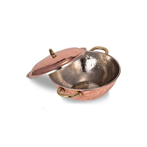 Cobper Premium Collection Kapaklı Bakır Wok Tava 25cm