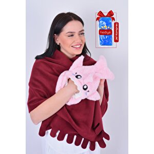 Shark Desenli Pembe Su Torbası Kılıfı Yumuşak, Rahatlatıcı Ve Isı Terapisi (termojel Hediyeli)