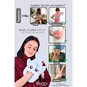 Shark Desenli Mavi Su Torbası Kılıfı Yumuşak, Rahatlatıcı Ve Isı Terapisi (termojel Hediyeli)